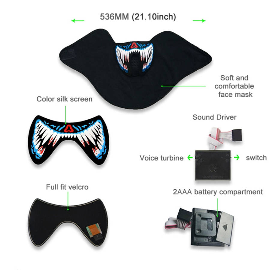 FG-MA-02 Halloween Mask Voice Control LED Cold Light Terror Cosplay Mask, FG-MA-02
