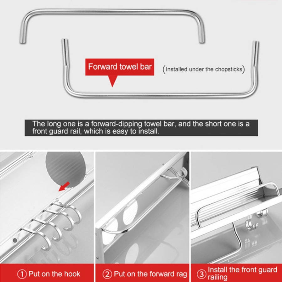 30cm Multi-function Kitchen Punching Wall-mounted Aluminum Condiment Storage Rack, 30cm Punching