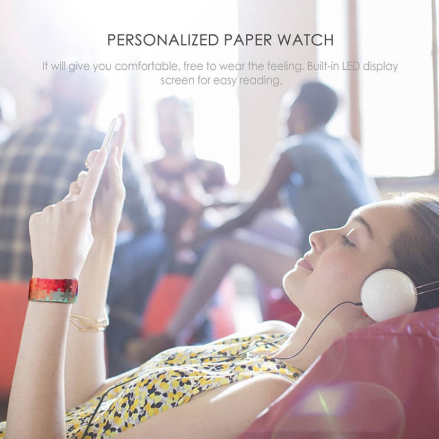 Broken Pattern Creative Fashion Waterproof Paper Watch Intelligent Paper Electronic Wristwatch, B...