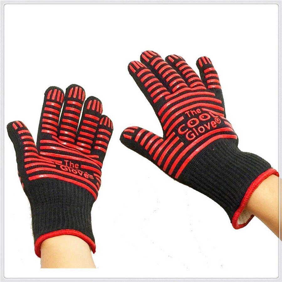 2 Layer Fire Protection Portable Silicone Anti-skidding High Temperature Resistance Cooking Bakin...
