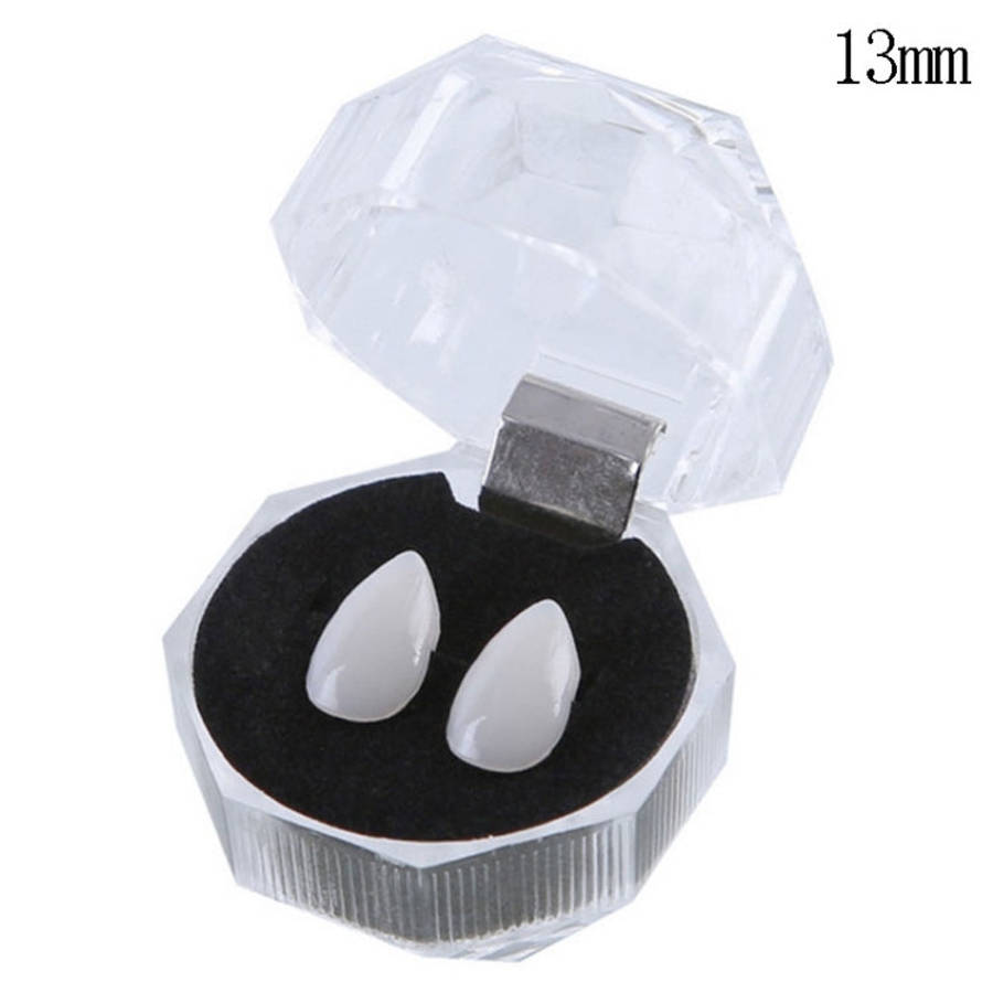 1 Pair 13mm Halloween Party Dentures Props Vampire Zombie Devil Fangs Teeth, 13mm