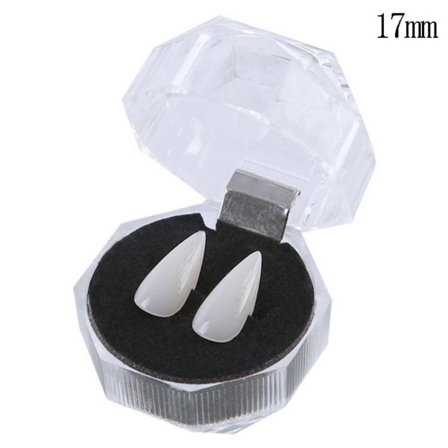 1 Pair 17mm Halloween Party Dentures Props Vampire Zombie Devil Fangs Teeth, 17mm