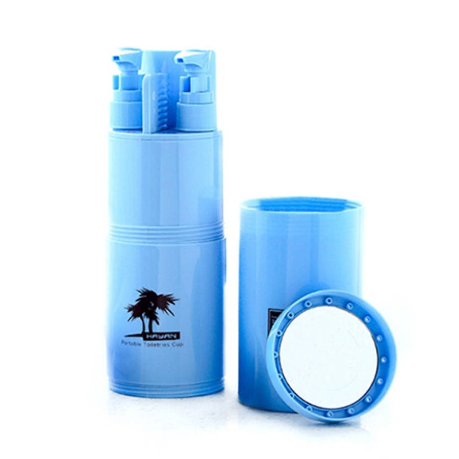Creative 5 in 1 Portable Gargle Cup Shampoo Sub-Bottle Comb Make-up Mirror Travel Wash Kits, Stan...