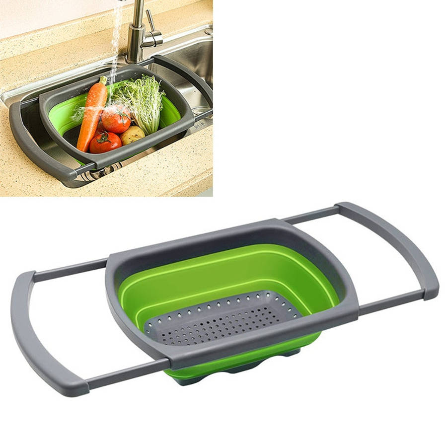 kn003 Household RetractableFruit and Vegetable Water Filter Basket Washing Basket, Green, Red