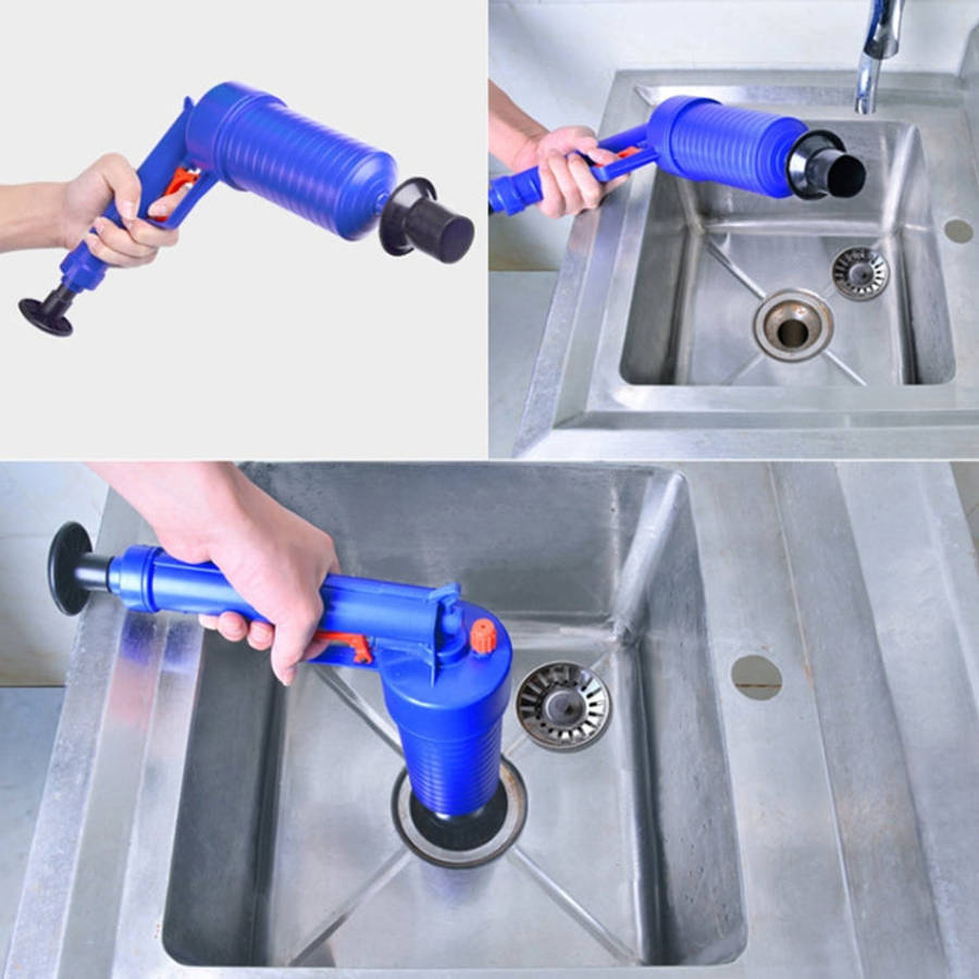 Kitchen Toilet High Pressure Drain Pipes Sinks Air Power Blaster Cleaner Plunger Clog Remover, Pr...