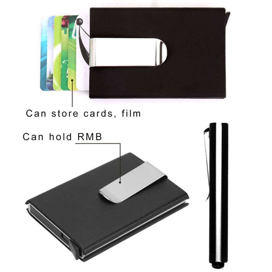 Frosted Antimagnetic Solid Color Credit Card Holder Money Clip Wallet, Size: 10*6.6cm, Black, Red