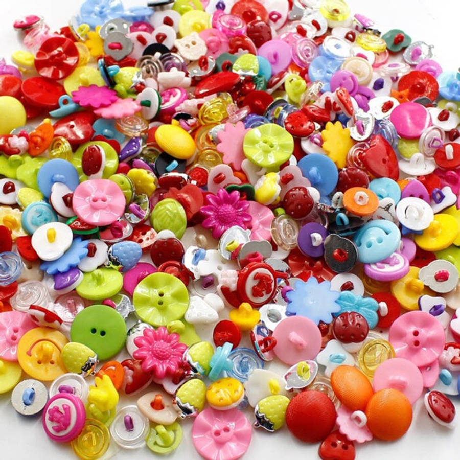400 PCS Assorted Mixed Color Buttons for Sewing DIY Crafts Children Manual Button Painting, Rando...