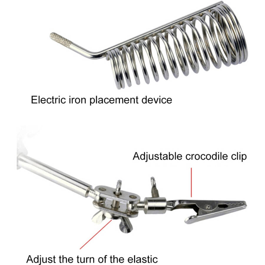 90mm Diameter 5X Multifunction Spring Iron Stand with Magnifying Glass, 5X