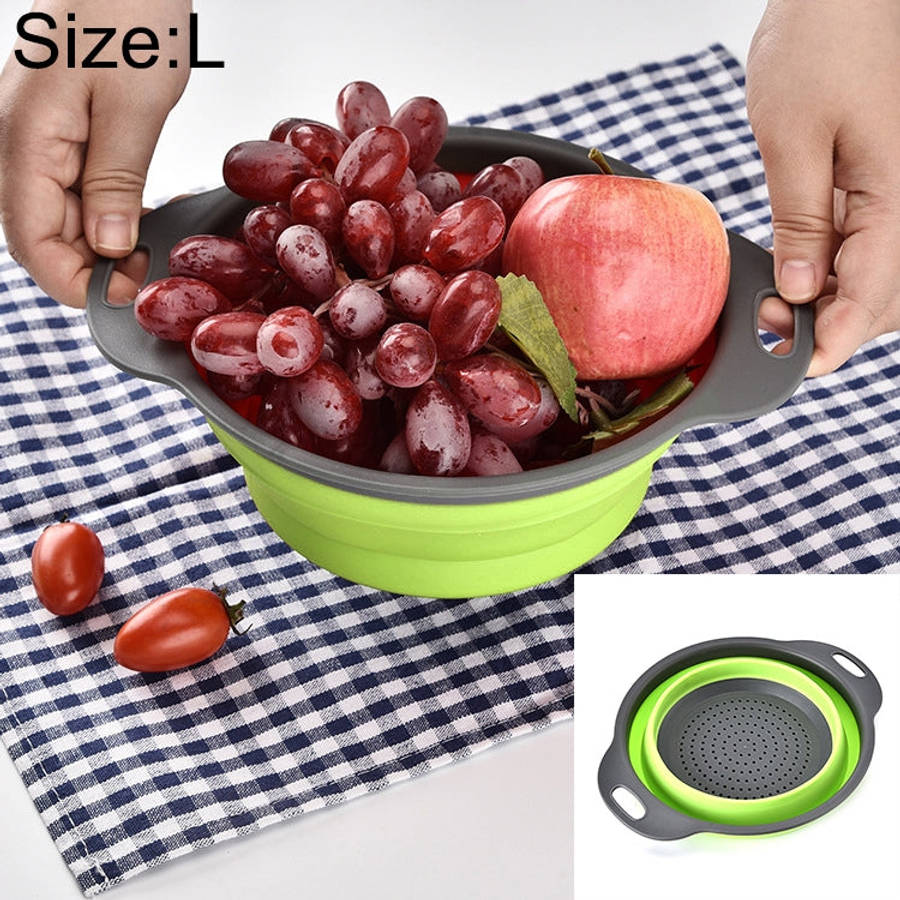 Creative Folding Vegetables Fruits Storage Basket Organizer Drain Basket, L, Size: 29.5*23.5*10cm...