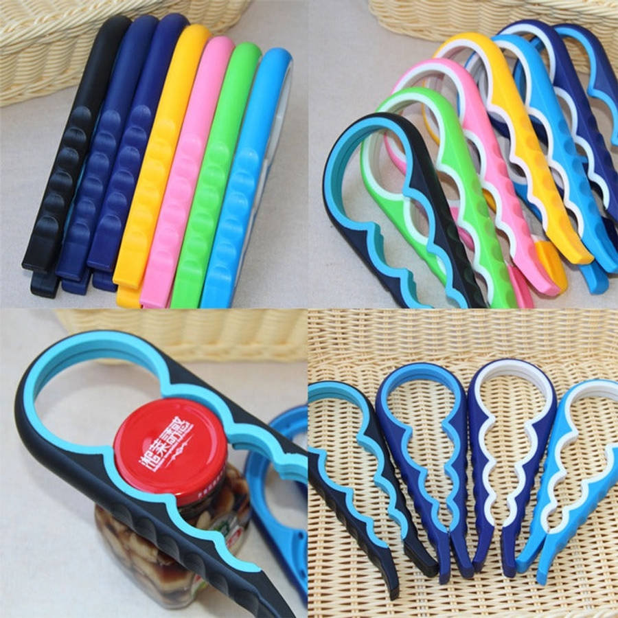 4 in 1 Multi-function Bottle Opener Home Safe Open Cans Anti-skid Cap Kitchen Tool, Random Color ...