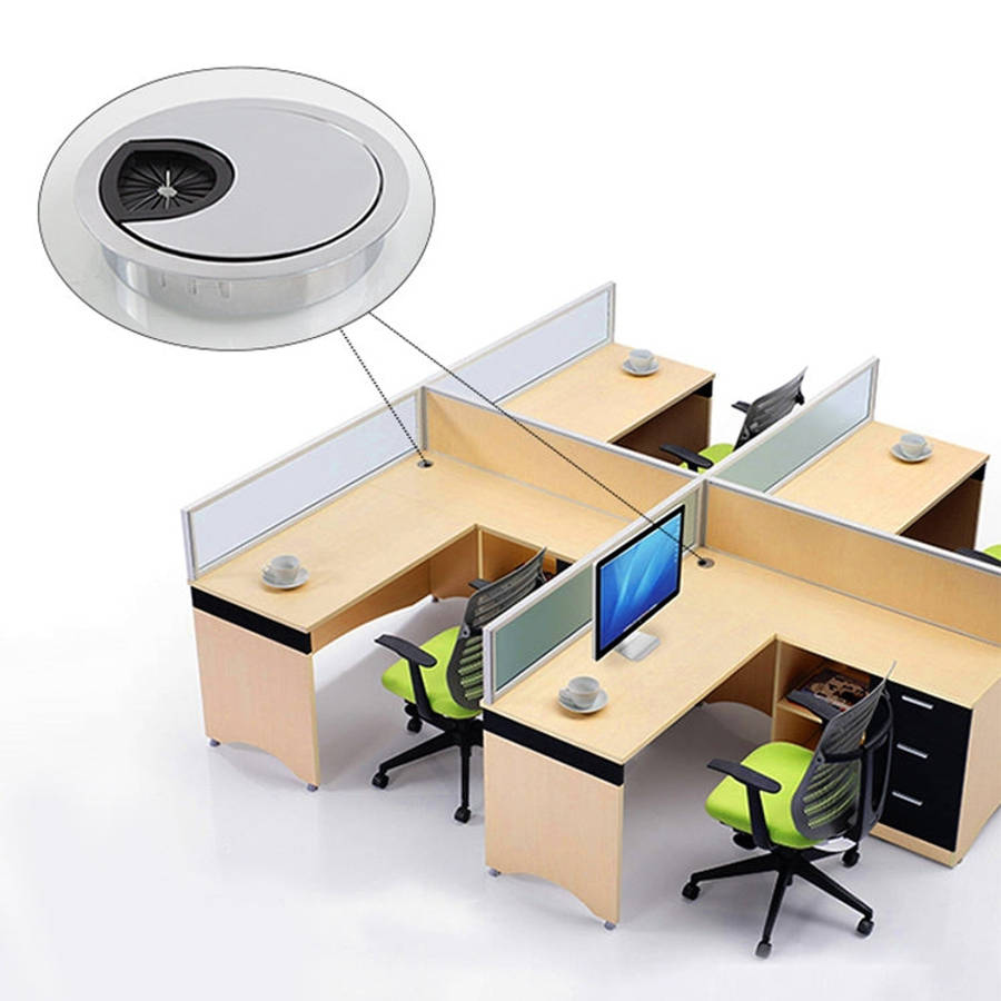 Desk Computer Desktop Zinc Alloy Round Threading Box Hole Cover, Hole Diameter: 80mm (Green Bronz...