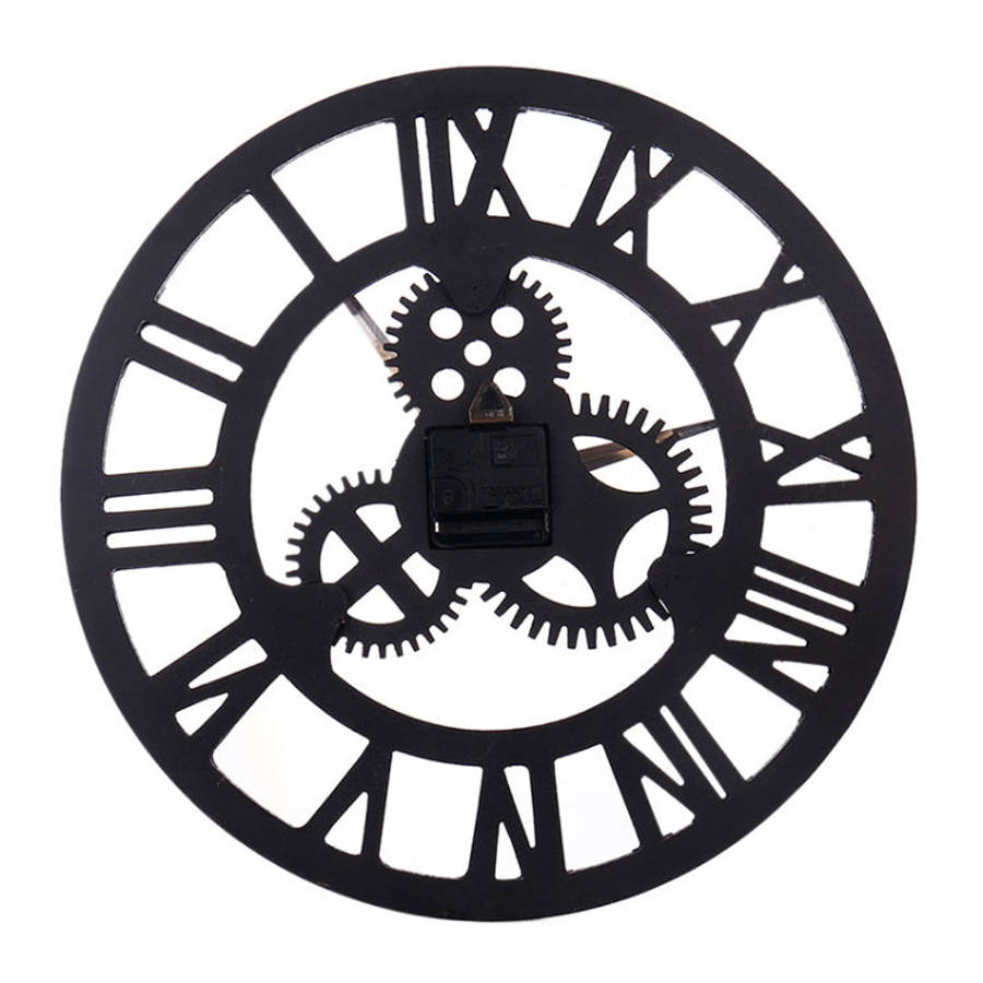 Retro Wooden Round Single-sided Gear Clock Rome Number Wall Clock, Diameter: 70cm, Rome Number 70...