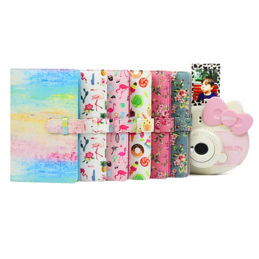 Rose Pattern 3 inch DIY PU Mini Creativity Insert Type 32 Pages Exquisite Photo Album for Polaroi...
