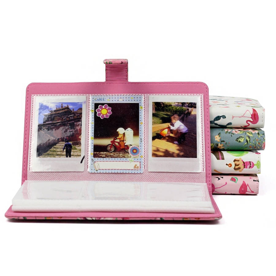 Pink Flamingo Pattern 3 inch DIY PU Mini Creativity Insert Type 32 Pages Exquisite Photo Album fo...