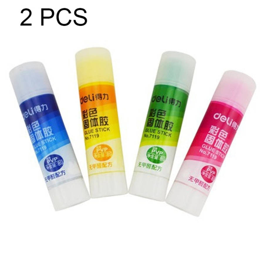 2 PCS School Supplies Solid Glue High Viscosity Color Without Formaldehyde Solid Glue, Random Col...