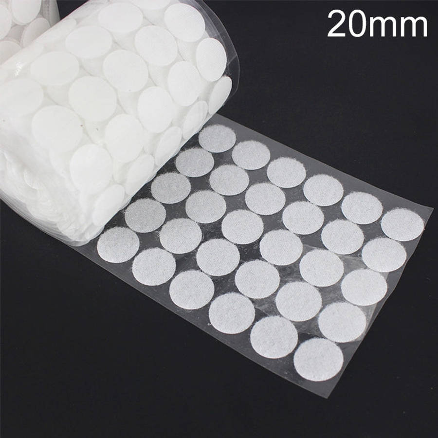 1000 PCS 20mm Round Nylon Adhesive Hook and Loop Fastener, 20mm (Black), 20mm (White)