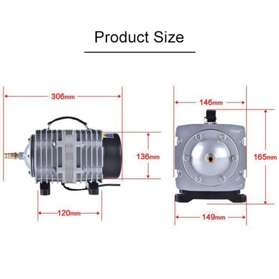 ACO-012A 390W 158L/Min Electromagnetic Air Pump Compressor Seafood Fish Tank Increase Oxygen Air ...