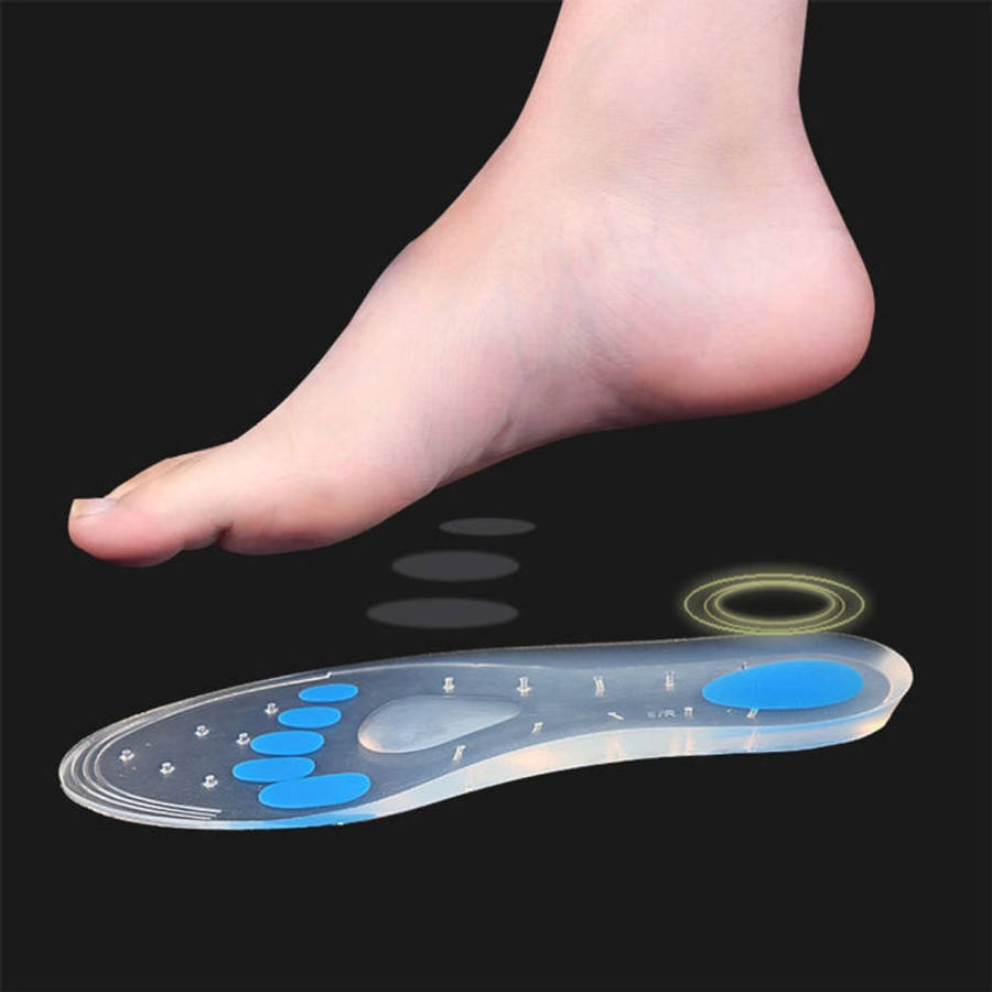 1 Pair Transparent Cushioning Silica Gel Insoles  Size: 44-46yards, Size: 44-46yards