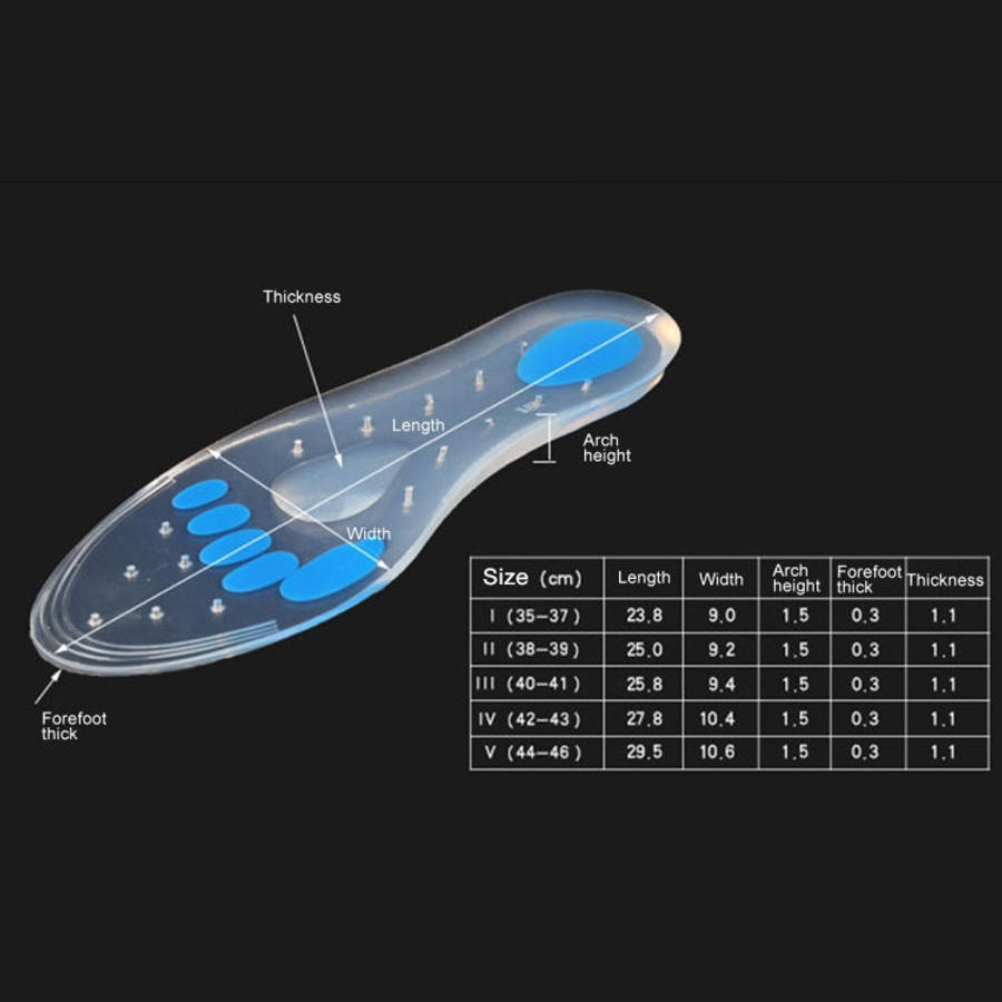1 Pair Transparent Cushioning Silica Gel Insoles  Size: 44-46yards, Size: 44-46yards