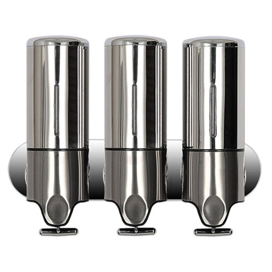 Triple Hotel Shower Manual Dispenser Wall Mounted Washing Liquid Shampoo Soap Bottle, Capacity: 1...
