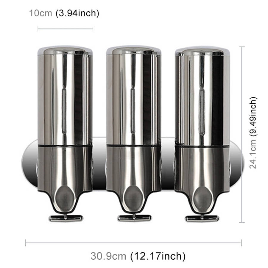 Triple Hotel Shower Manual Dispenser Wall Mounted Washing Liquid Shampoo Soap Bottle, Capacity: 1...