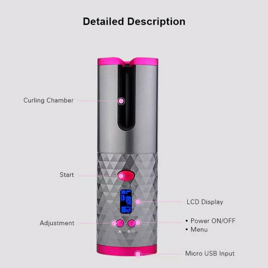 USB Charging Automatic Hair Curler Portable Mini Wireless Multi-function Curling Iron with LCD Di...
