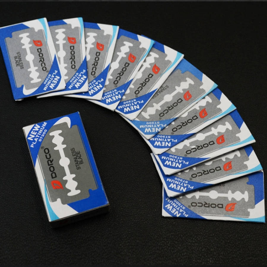 10 Boxes Practical Old-fashioned Stainless Steel Double-sided Blade Shaving Eyebrow Chimer Blade(...