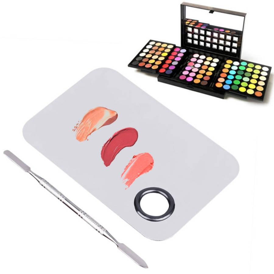L Size Make-up Square Stainless Steel Palette, 150*100mm