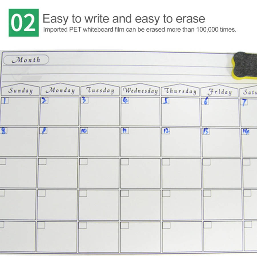 Magnetic Weekly Plan Refrigerator Magnet PET Magnetic Soft Whiteboard, Size: 29.7cm x 42cm, Weekl...