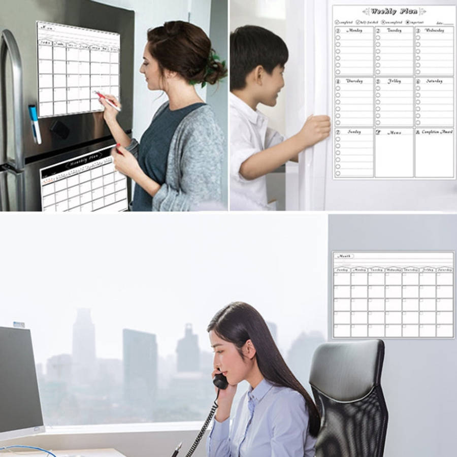 Magnetic Weekly Plan Refrigerator Magnet PET Magnetic Soft Whiteboard, Size: 29.7cm x 42cm, Weekl...