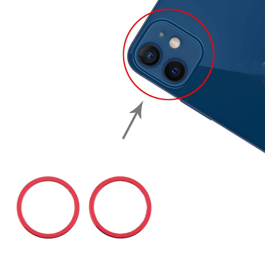 2 PCS Rear Camera Glass Lens Metal Protector Hoop Ring for iPhone 12, For iPhone 12