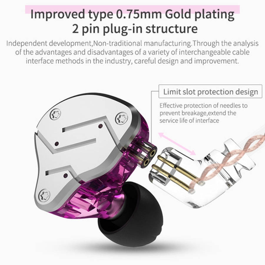 KZ ZSN Circle Iron Moving Iron Quad-core Wired Control In-ear Mega Bass HiFi Earphone without Mic...