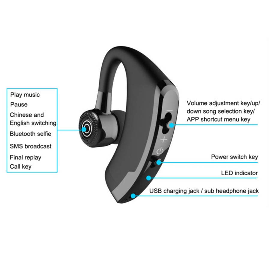V9 Business Handsfree Wireless Bluetooth Headset CSR 4.1 with Mic for Driver Sport, V9