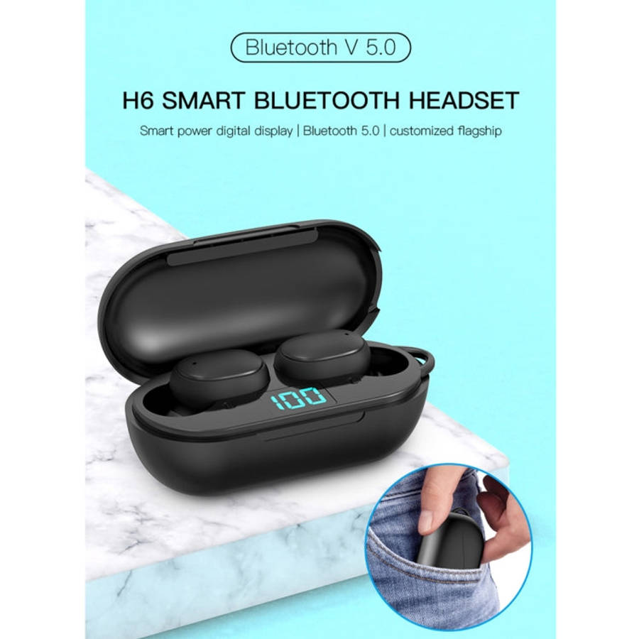 H6 TWS Bluetooth 5.0 Wireless Bluetooth Earphone with Digital Display & Charging Box, Support for...