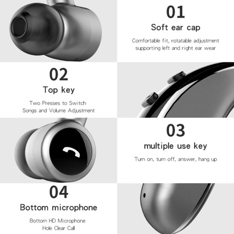 V7 Bluetooth 5.0 Business Style Wireless Stereo Sports Bluetooth Earphone, Support Inform Caller ...