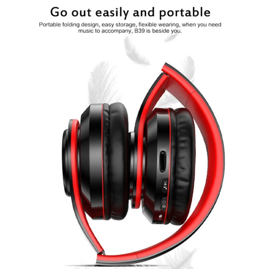 B39 Wireless Bluetooth V5.0 Headset, B39 (Red), B39 (White), B39 (Black Red), B39 (Black)