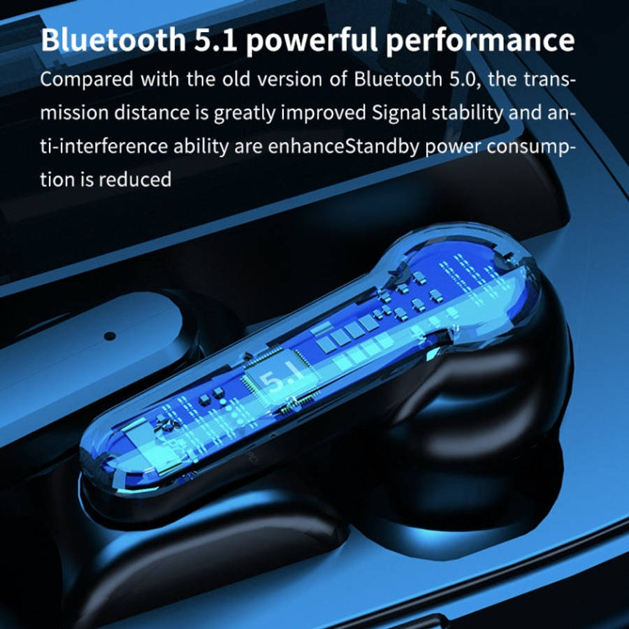 M19 Bluetooth 5.1 TWS Digital Display Wireless Bluetooth Earphone with Charging Box, Support Touc...