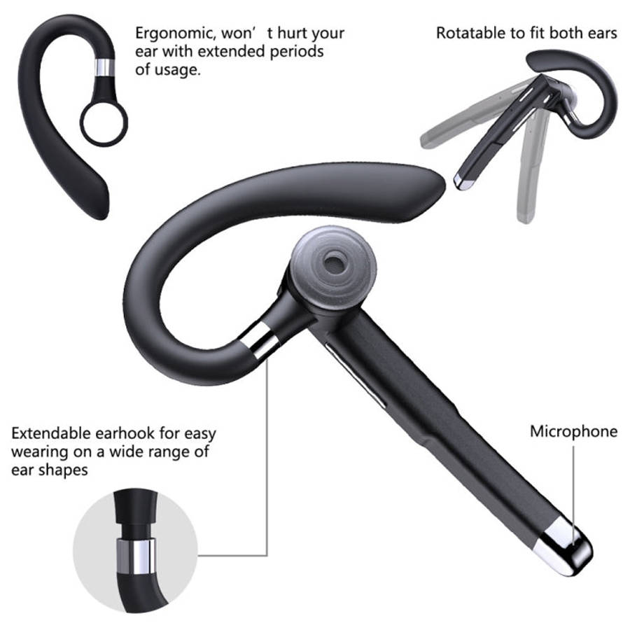 YYK-525 Single Rotatable Earhook Noise Cancelling Wireless Bluetooth Earphone with Charging Box &...
