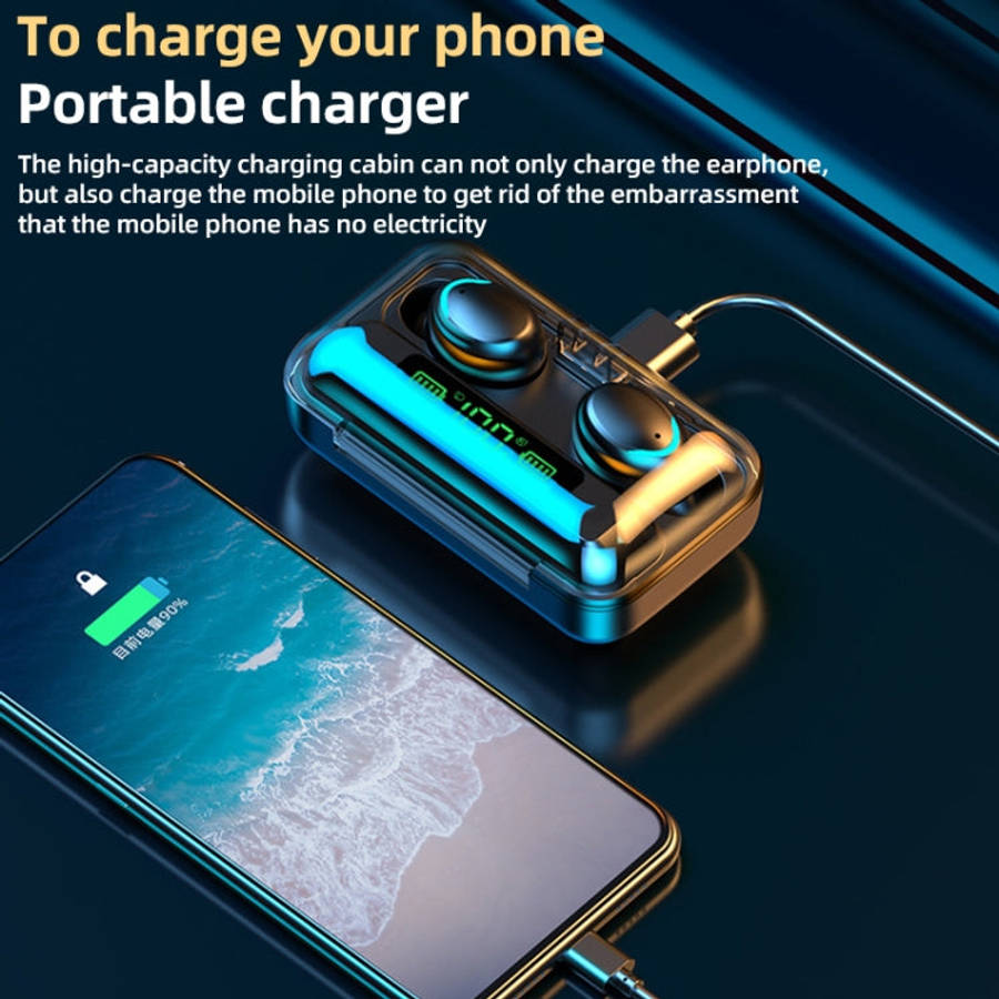 F9-5C Macaron Series Four-bar Breathing Light + Digital Display Noise Reduction Bluetooth Earphon...