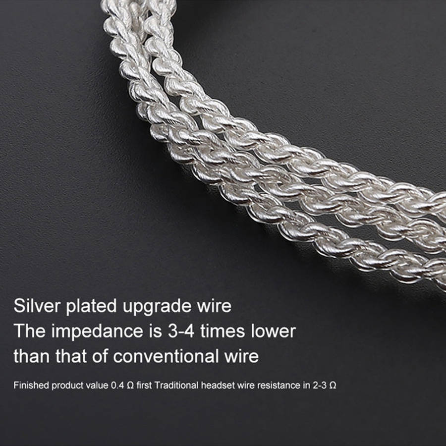 TRN Silver Plated Upgrade Cable Headphones Cable with A2DC Connection for TRN V10 V20 Earphone, A2DC