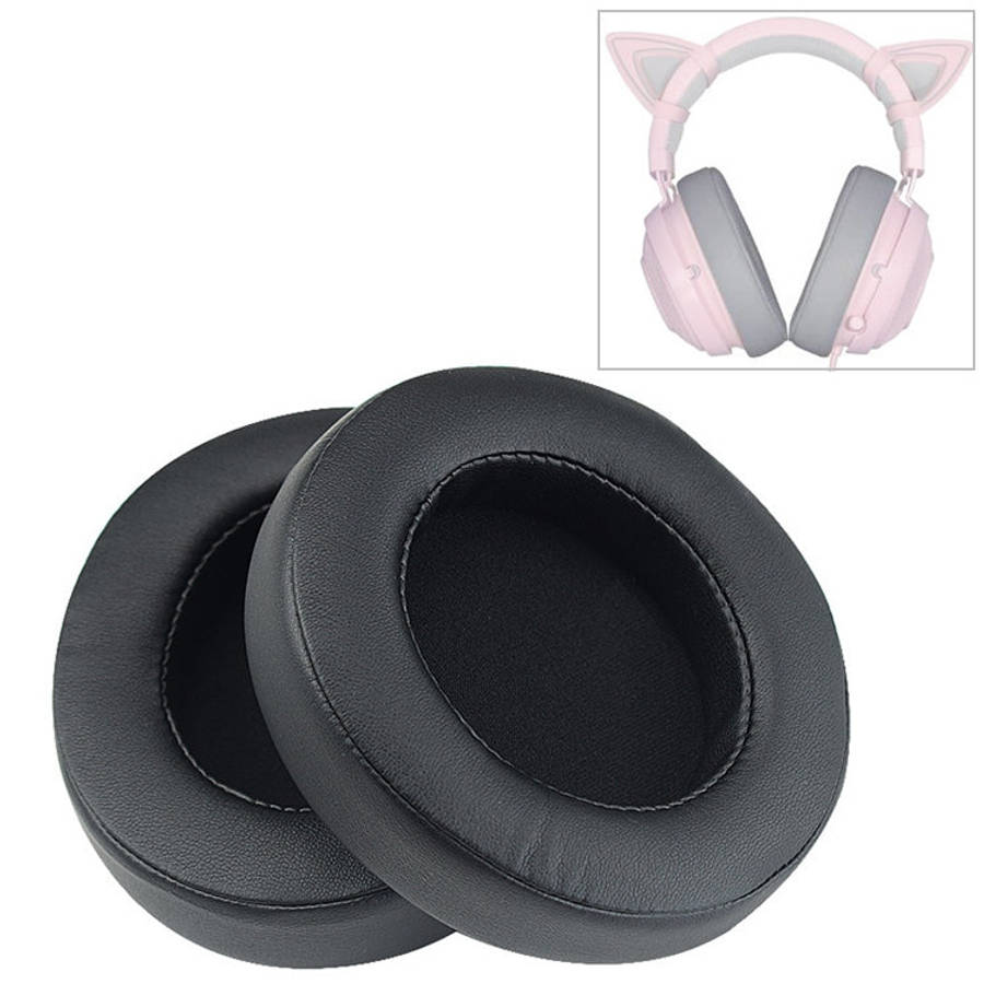 2 PCS For Razer Kraken 7.1 V2 Pro Headphone Cushion Sponge Black Net Cover Earmuffs Replacement E...