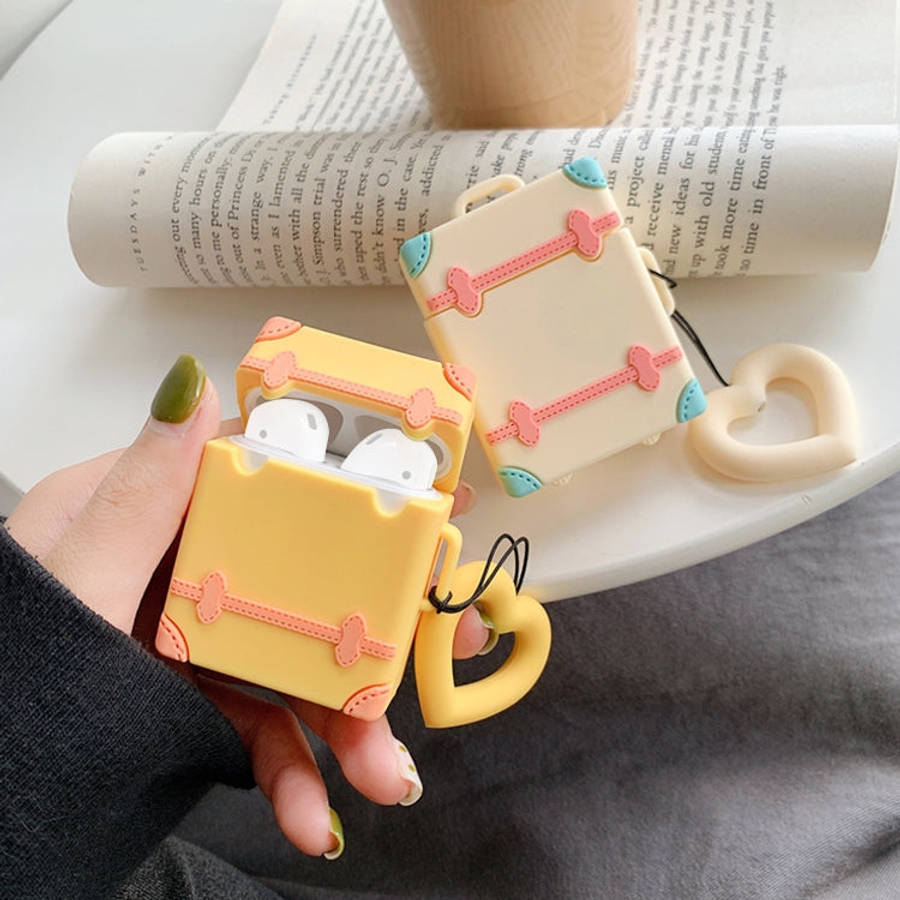 Wireless Earphones Shockproof Candy Colored Suitcase Silicone Protective Case for Apple AirPods 1...