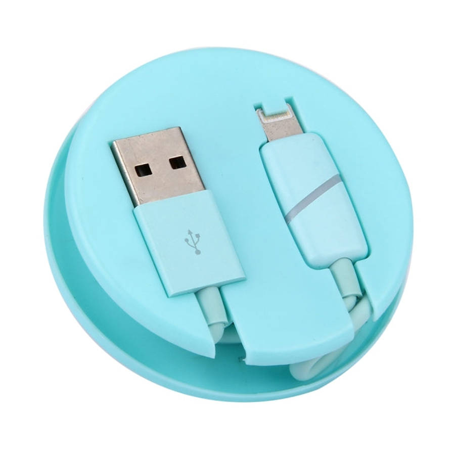 1m Circular Bobbin Gift Box Style 8 Pin to USB Data Sync Cable with Indicator for iPhone, iPad