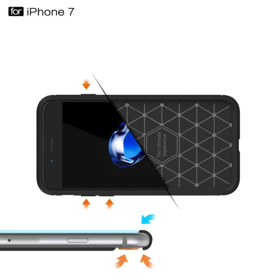 For  iPhone 8 & 7  Brushed Texture Fiber TPU Rugged Armor Protective Case, For iPhone 8 & 7