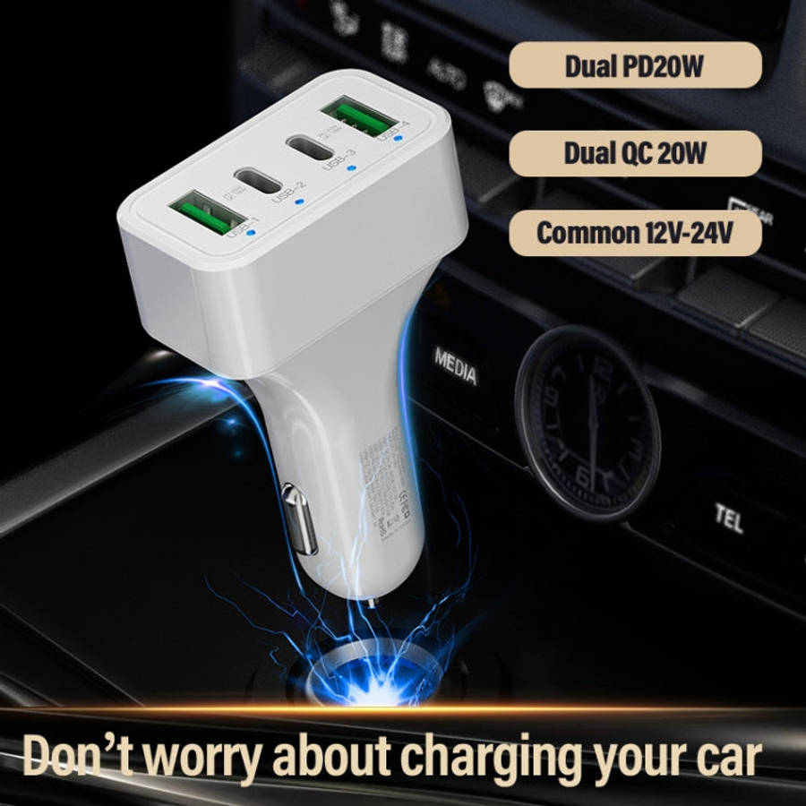 WLX-K26 40W Dual PD + Dual QC Multi-function Car Charger, WLX-K26