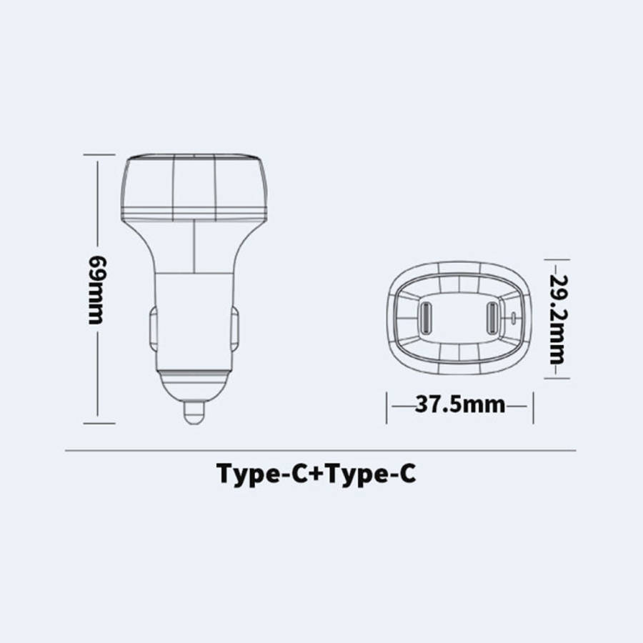 ACC-580 Dual Ports PD 60W Fast Charging Car Charger