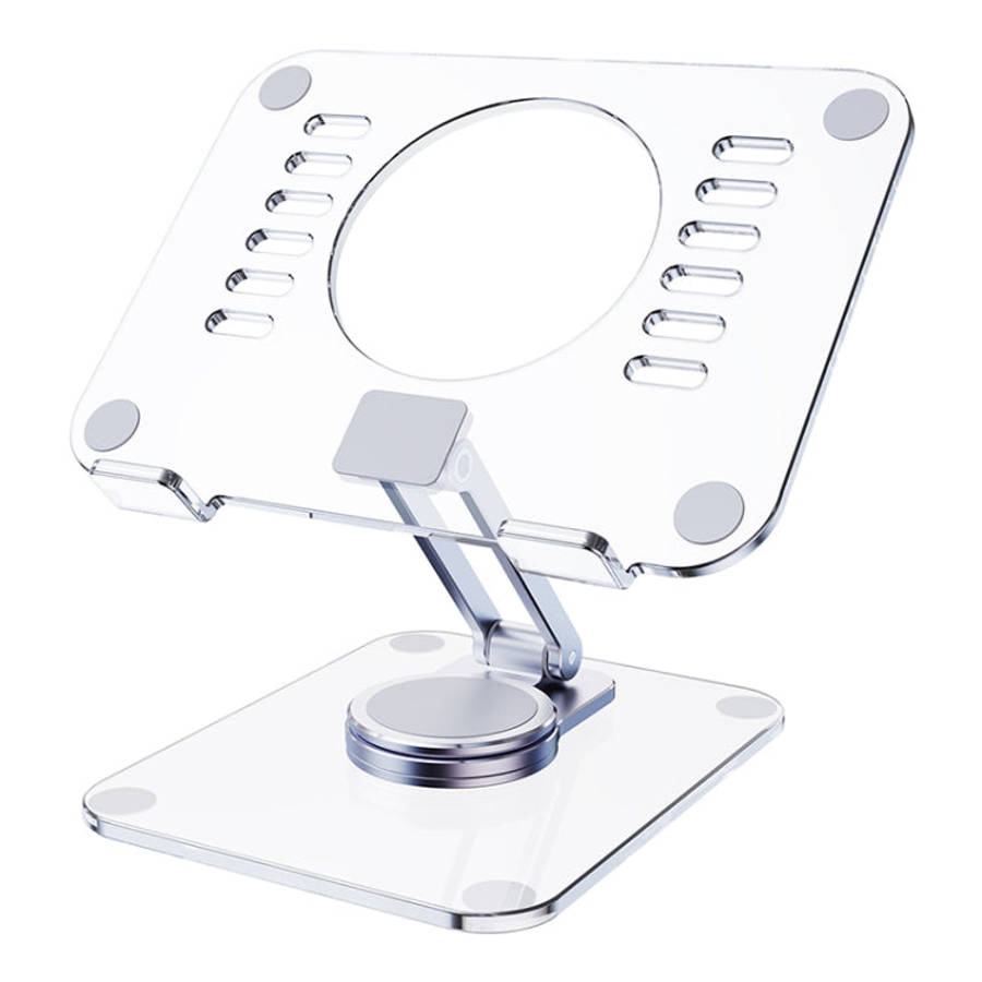 R-JUST T632 Acrylic 360 Degree Rotating Desktop Tablet Stand, T632 Tablet Stand (Transparent)