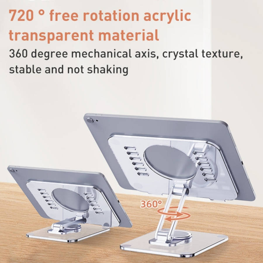 R-JUST T632 Acrylic 360 Degree Rotating Desktop Tablet Stand, T632 Tablet Stand (Transparent)
