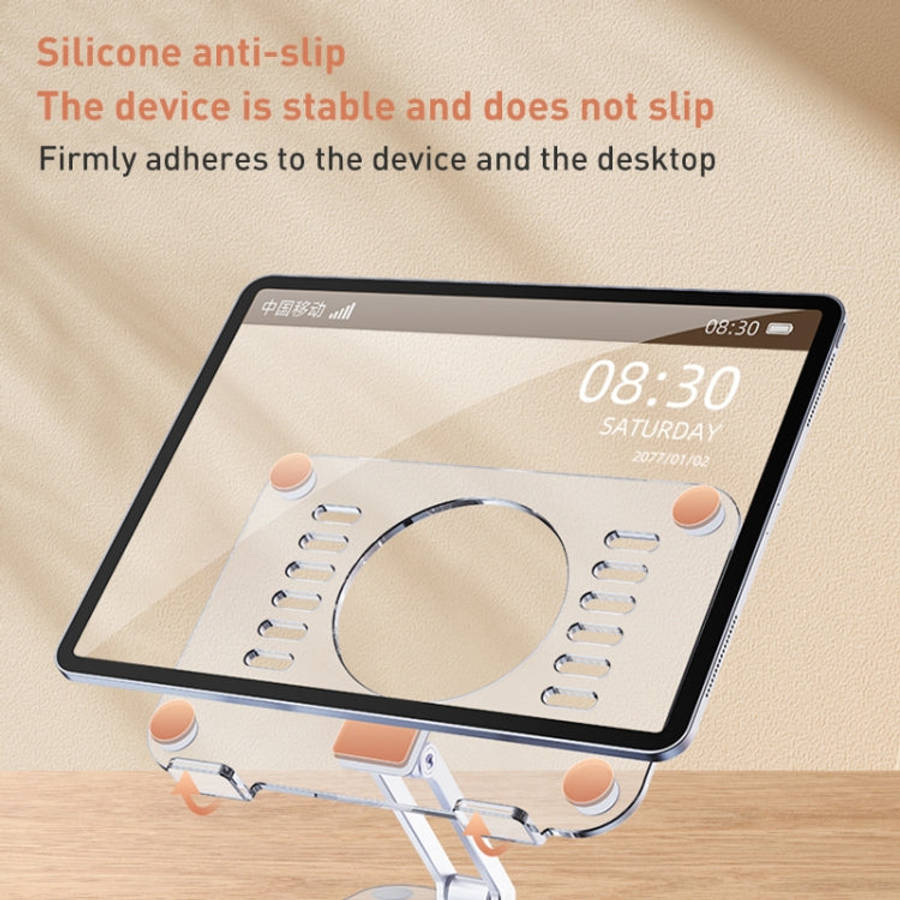 R-JUST T632 Acrylic 360 Degree Rotating Desktop Tablet Stand, T632 Tablet Stand (Transparent)