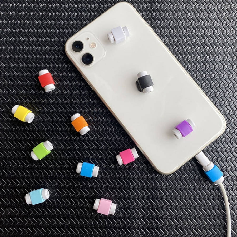 100 PCS Headphone Wire Data Cable Protection Cover Winder Cord Wrap Organizer, Random Color Deliv...